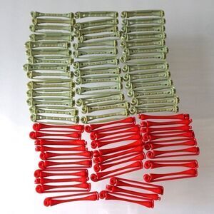 68 Piece Lot Vintage Permanent Rollers Curlers Swing Arm Waves Rods Mixed Size